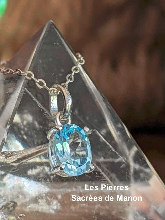 Collier Argent 925 Topaze