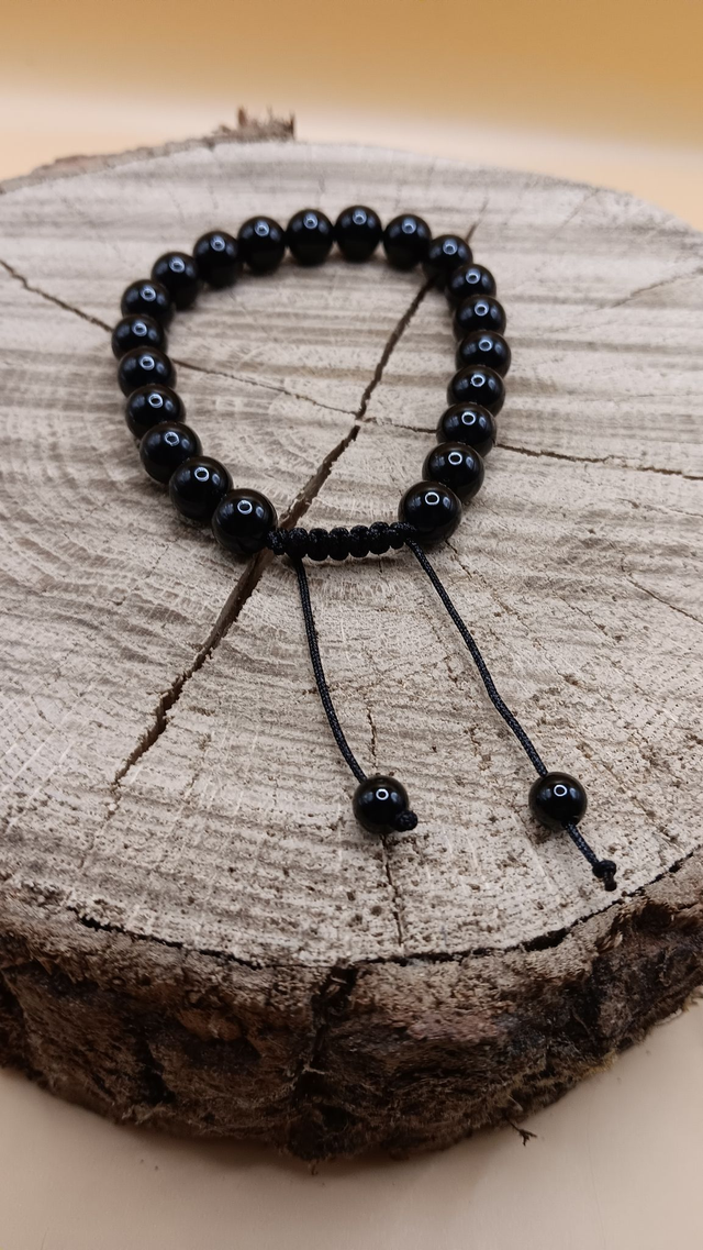Bracelet reglable coulissant - Onyx