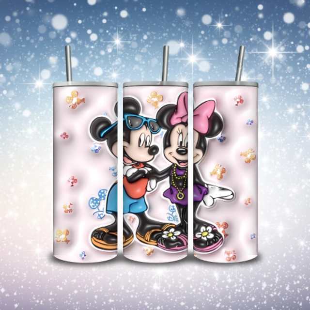 Tumbler 3D Mickey et Minnie