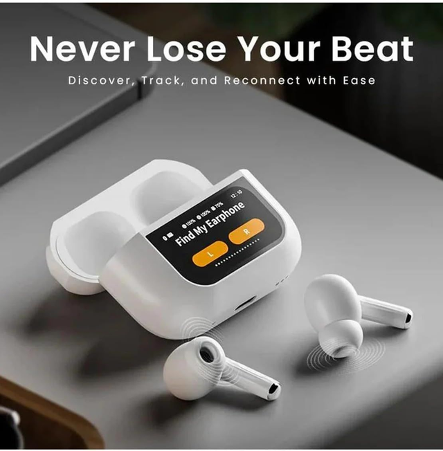 Écouteurs Bluetooth 5.3 ANC de Haute Qualité avec Réduction de Bruit, Écran Tactile, Air Pods Pro Sans Fil avec Microphone pour Professionnels