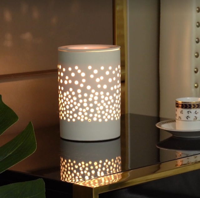 White 'Spring' Ceramic electric Wax Warmer