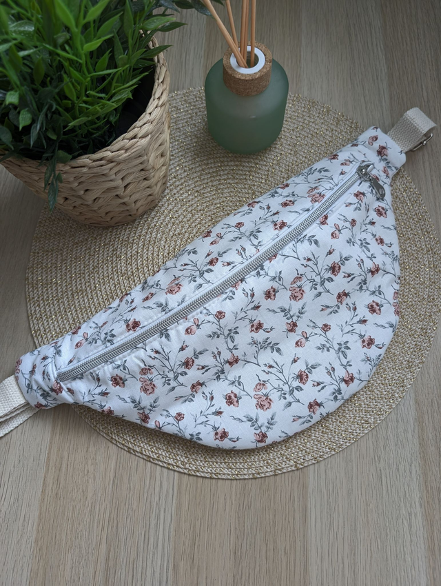 Sac banane femme en tissu fleuri