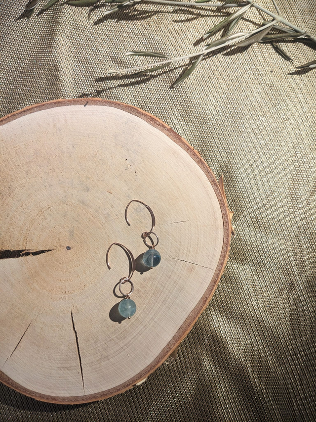 "Beatris" - Crochets Fluorite & Or Rose, Or Laminé (Gold Filled)