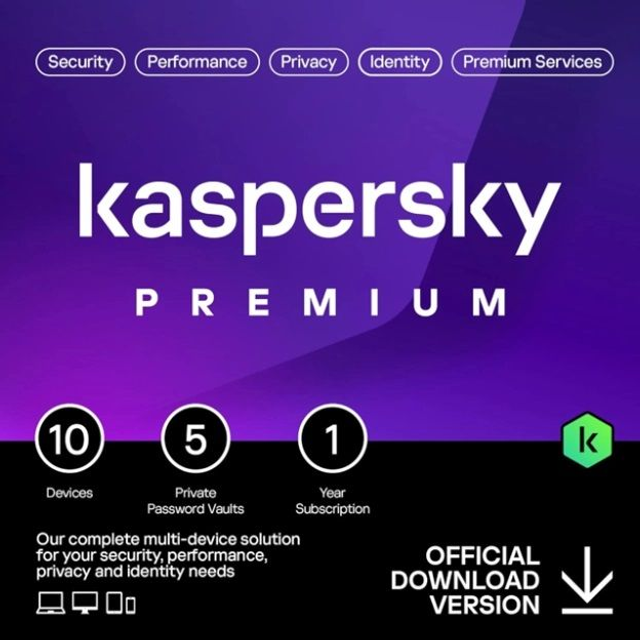 Kaspersky Premium - 10 apparaten - 1 jaar