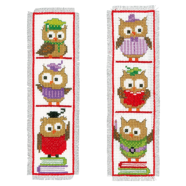 Counted Cross Stitch Kit: Bookmark: Clever Owls: Set of 2 