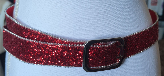 Ceinture rouge pailleté 90 cm