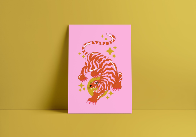 Bubblegum Tiger Print