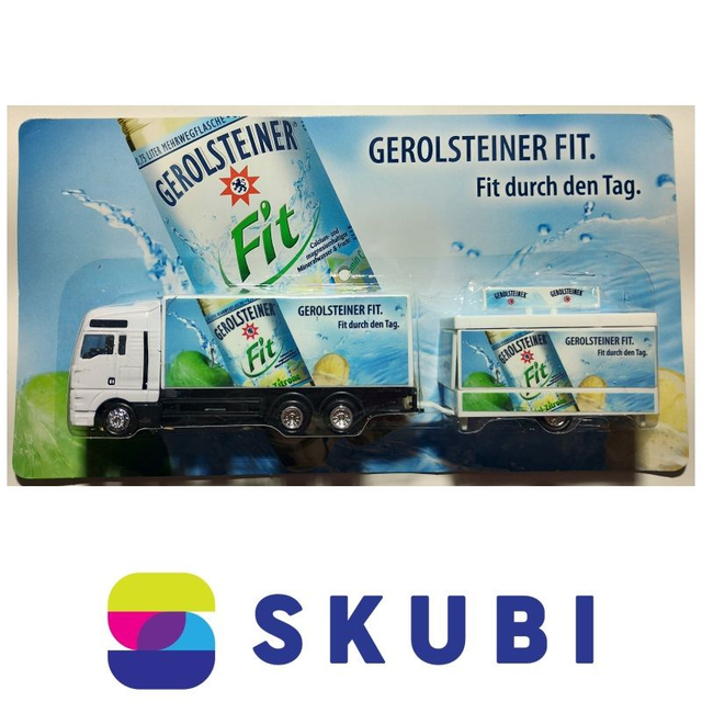 Reklamní kamion s prodejním stánkem - MAN - Gerolsteiner Fit - Fit durch den Tag - model 1:87 H0