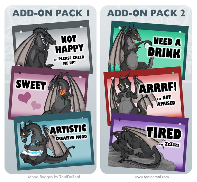 Mood Badges ADD-ONS DRAGONS