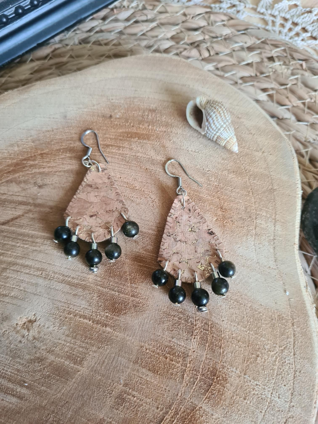 Boucles Liège et Obsidienne dorée 