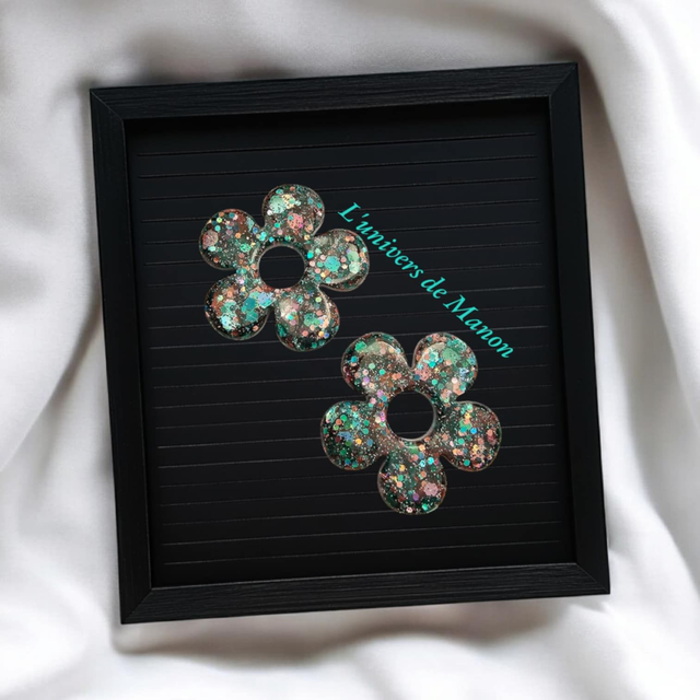 2 Pampilles fleur  (créoles interchangeables)   