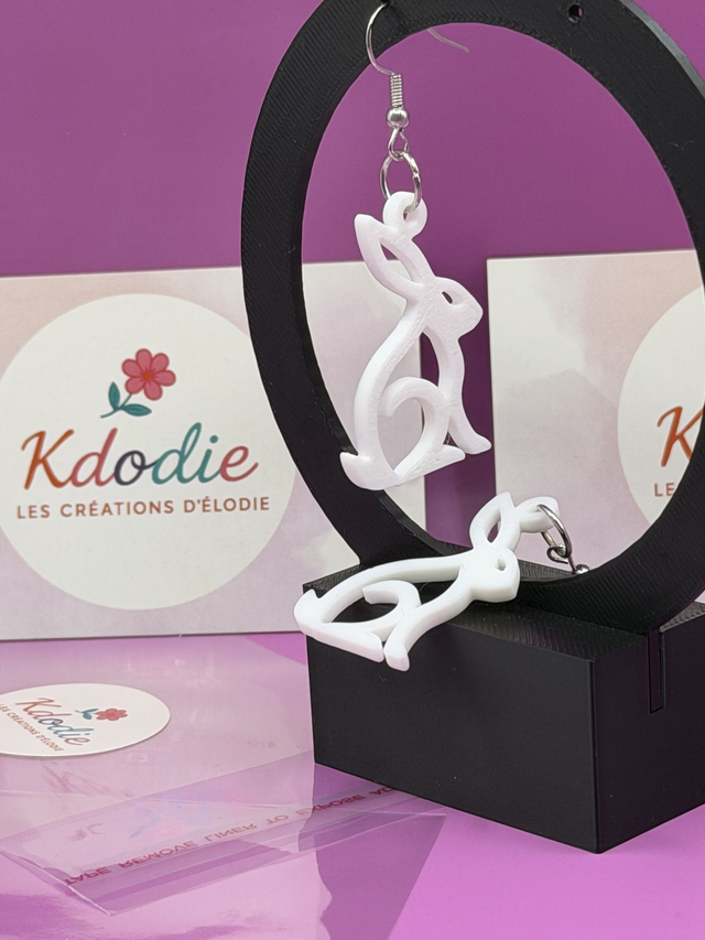 Boucles d'oreilles lapin - Attaches Inox