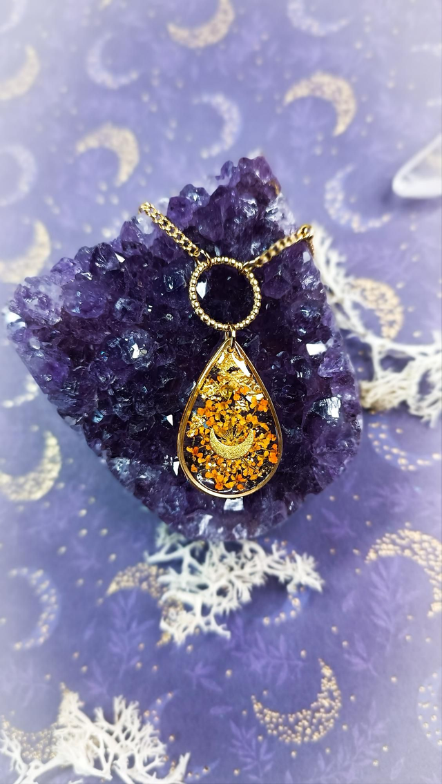 Collier LUNAA - Orange d'automne