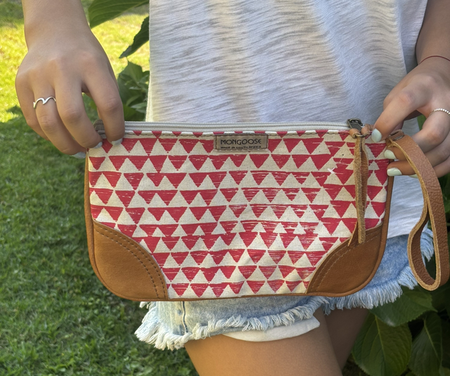 Mini Clutch Diamond Red//Natural
