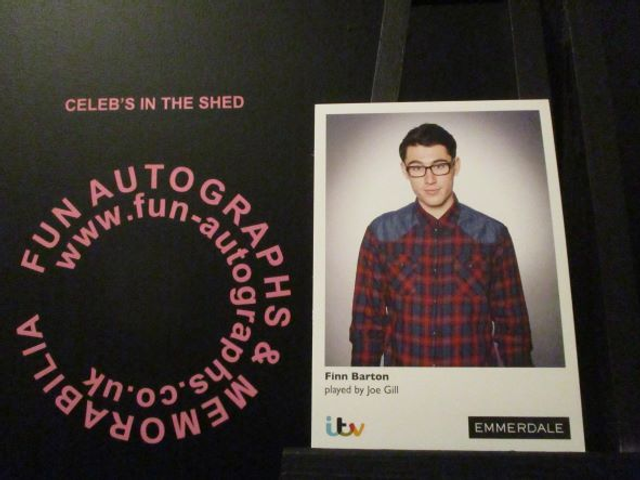 Joe Gill (Finn Barton) Original Emmerdale Coloured Itv Logo Cast Card