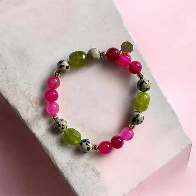 Bransoletka Agat Oliwin Jaspis 