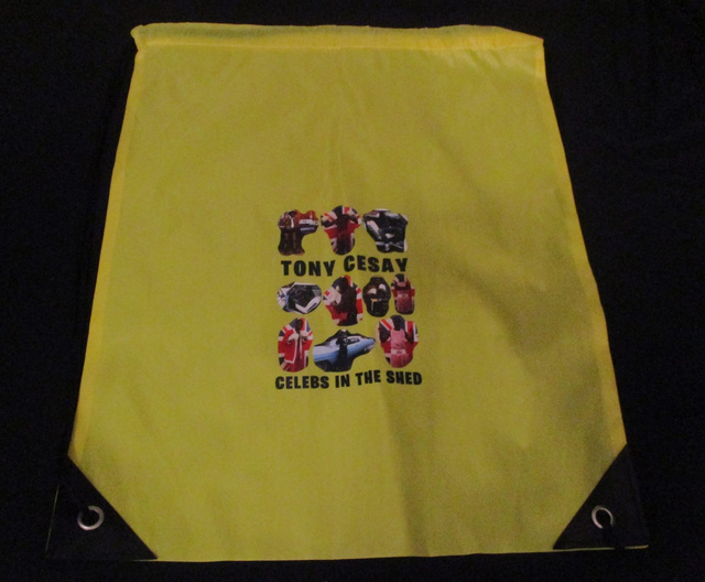 Tony Cesay Black Bubble With Ten Photographs On YELLOW Drawstring Bag (ABA Champion Boxer)