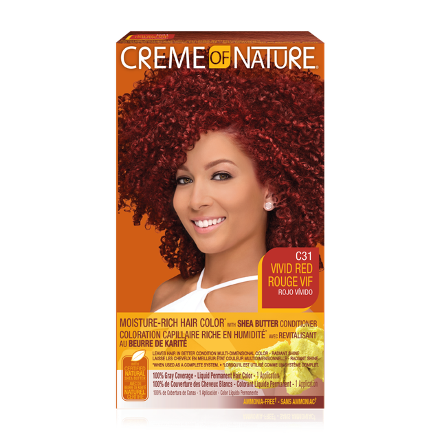 Creme of Nature Certified Natural Ingredients Moisture-Rich Hair Color* with Shea Butter Conditioner C31 Vivid Red