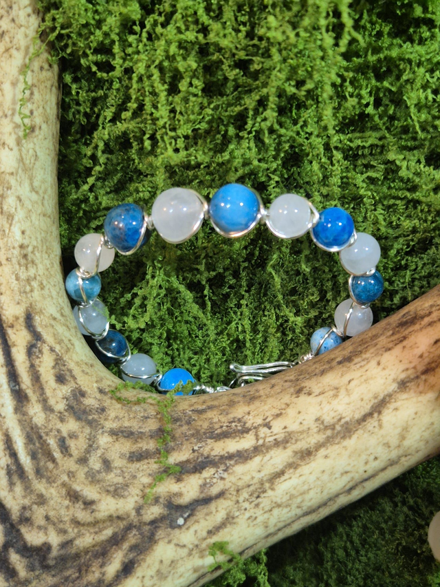 Harmonie des Ondes – Apatite & Quartz Rose – Collection Tissage Sacré