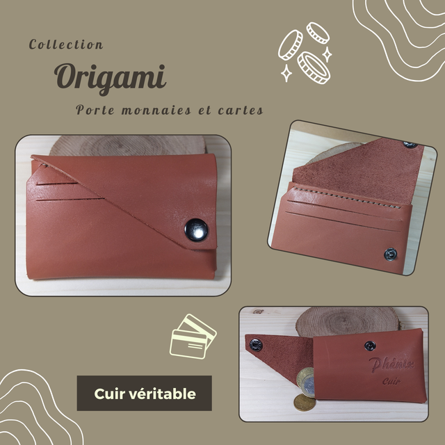 ORIGAMI porte monnaie/carte - Fauve