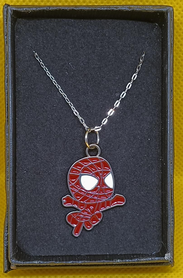 Enamel Spiderman Pendant Necklace.