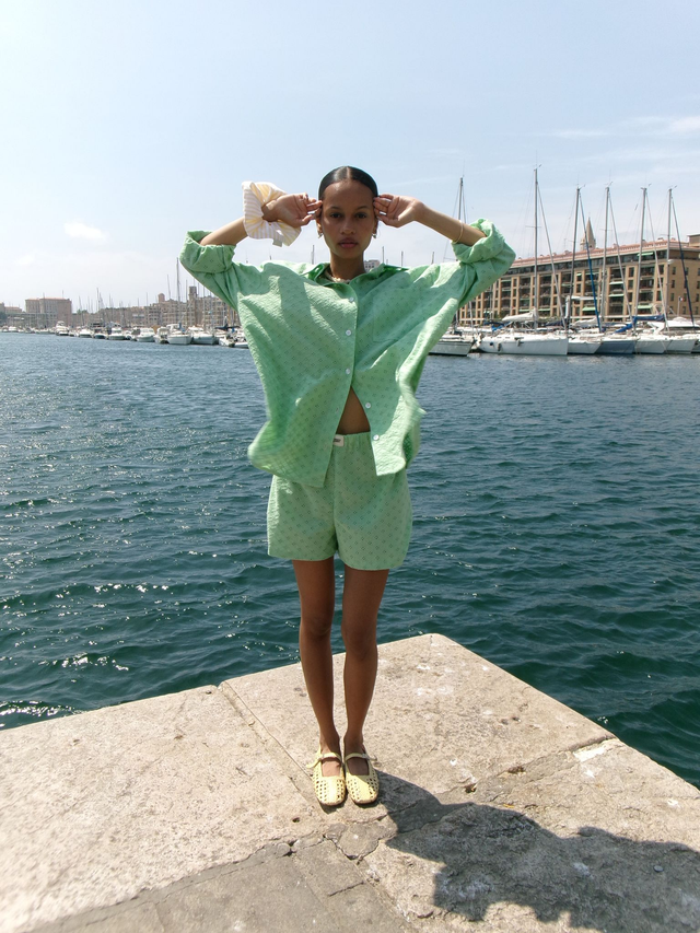 Carrie chemise en broderie anglaise 