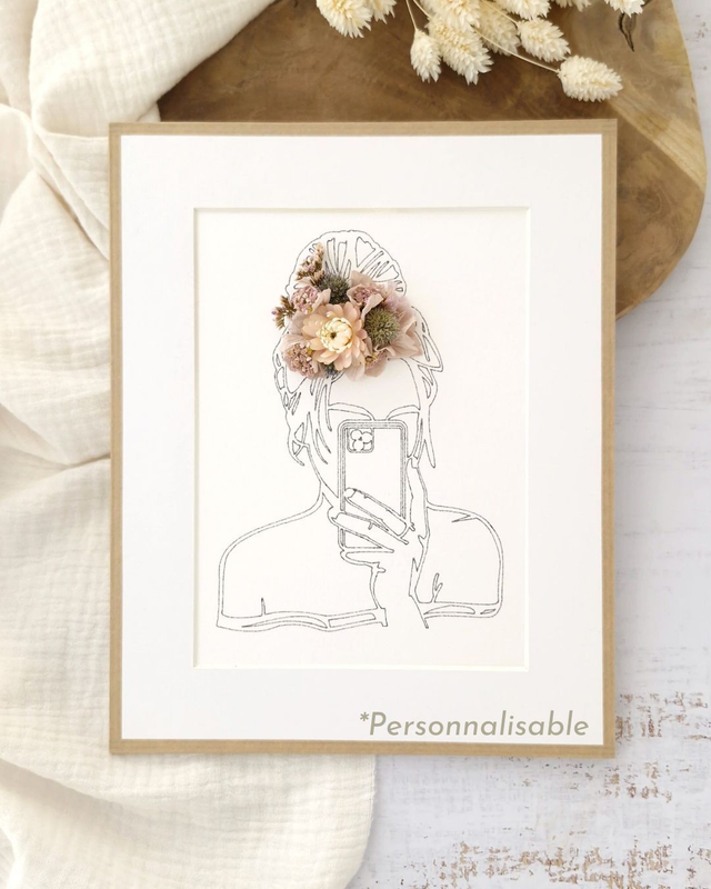 Cadre fleuri - petit modèle - Illustration Coré -  Personnalisable