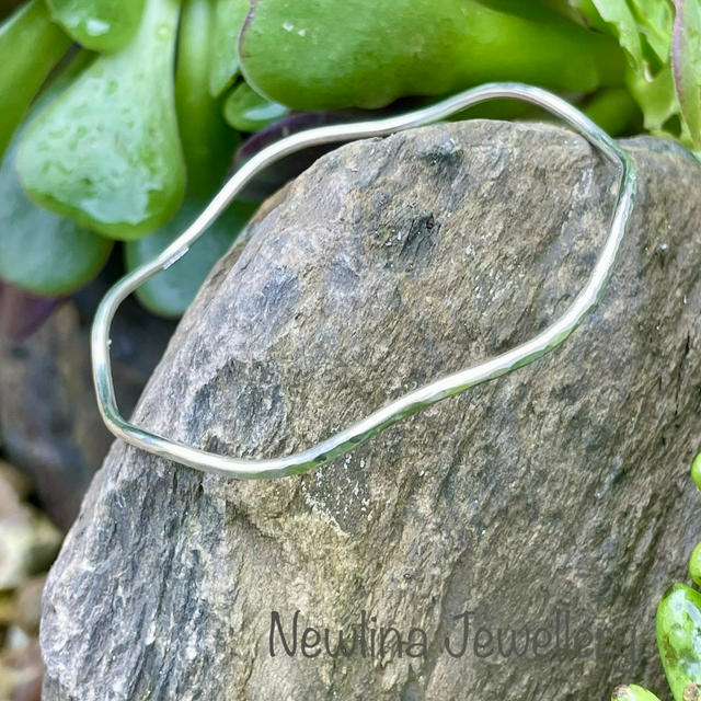 Wavy Hallmarked Silver Bangle