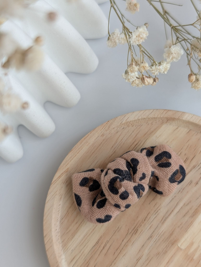 Barrette noeud Romie Léopard