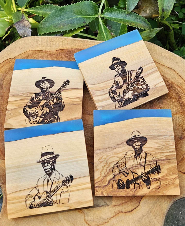 Olive Wood and Resin Coasters