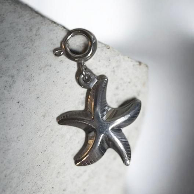 ⭐ Charm's Acier Inoxydable Étoile de Mer – Breloque Argentée 14 mm | La Mondaine Créations
