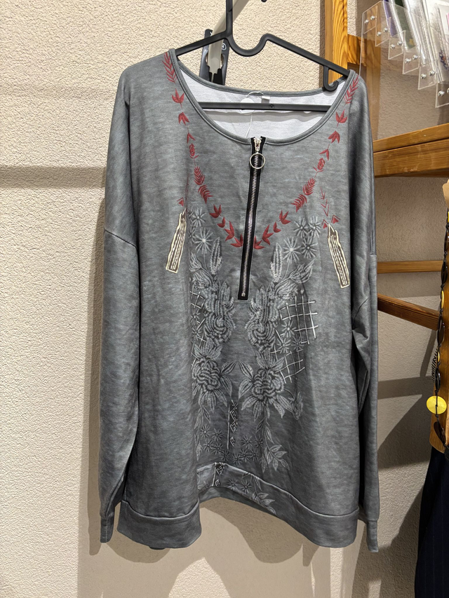 Pull vert fermeture éclair (318)