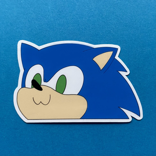 STH: peeking sonic (laminated sticker)