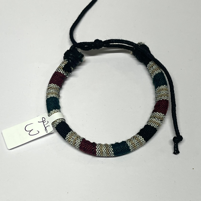 Adjustable Cotton Bracelet - Stripes 