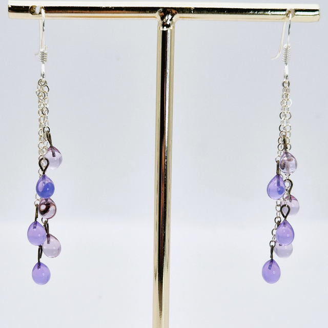 Boucles d'oreilles Gouttes violettes 1