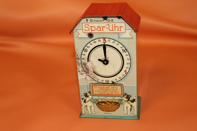 Blechspielzeug, Spardose D.R.G.M.