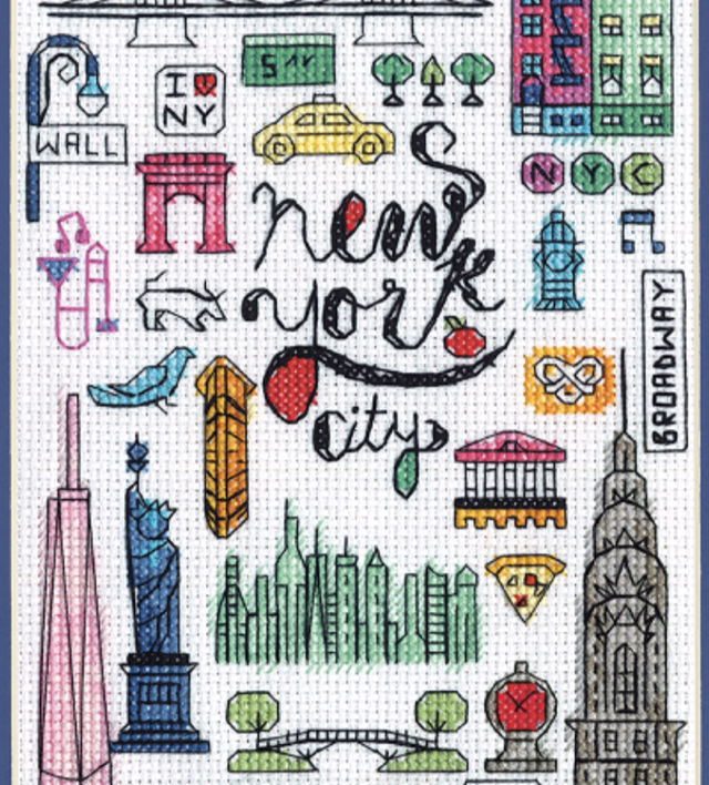 New York &amp; Paris Counted Cross Stitch Kit by Dimensions
