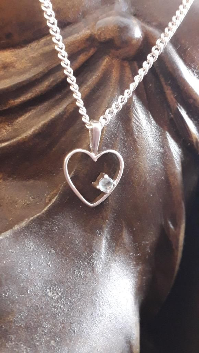 Pendentif aigue marine, argent 925