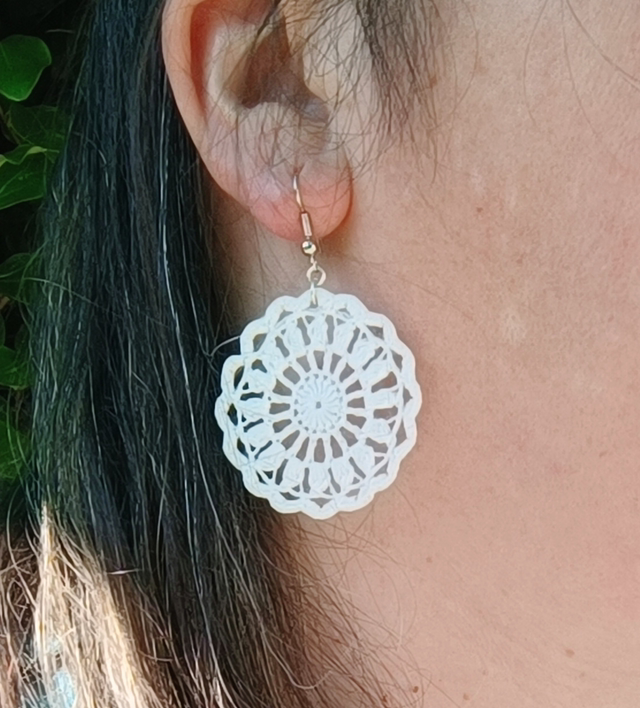 Boucles d'oreilles MANDY en crochet - fait main - coton perlé