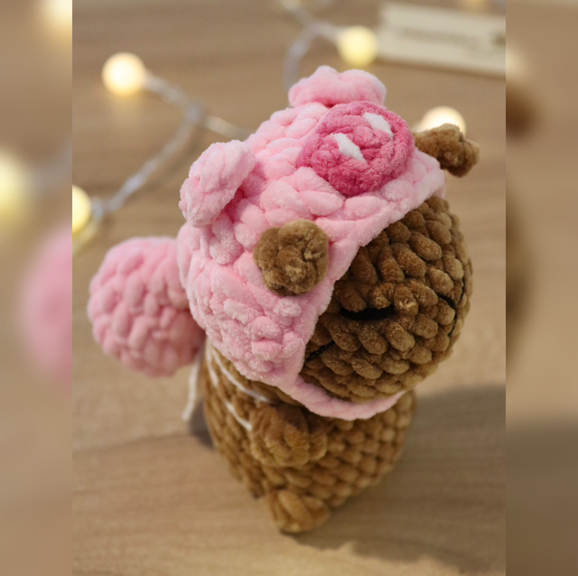 Capybara cochon rose 