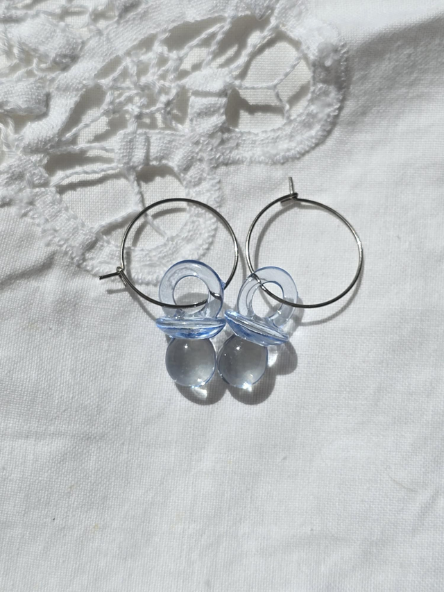 Earrings dummy soother blue green