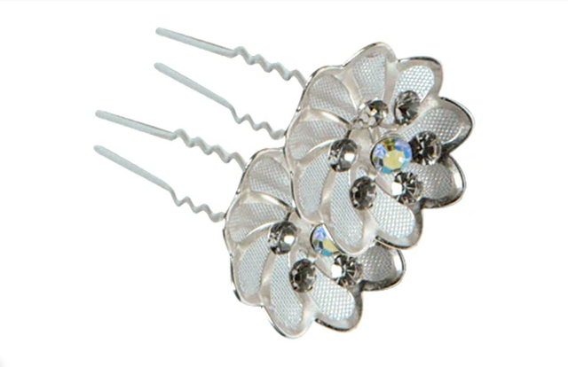 Fine Lines 4 Pack Poppy Hair Pins Silver (6157-1)