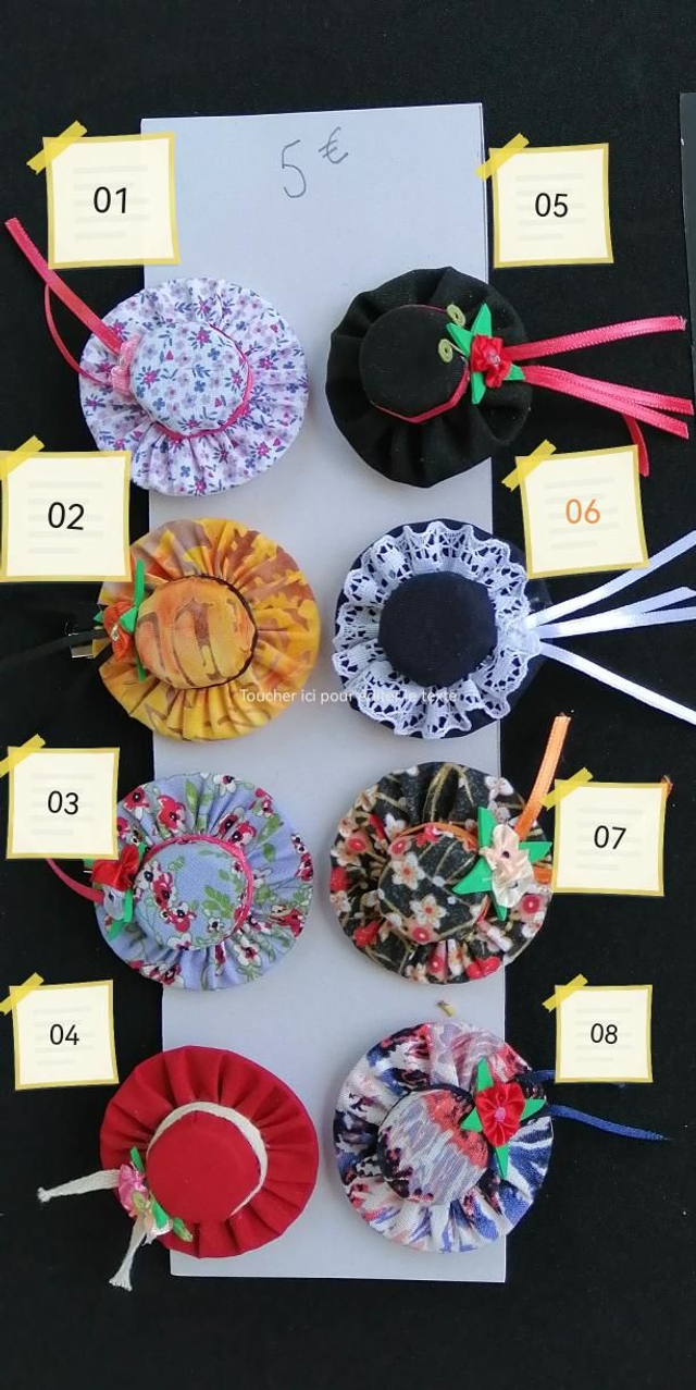 Barrette pince à cheveux, chapeaux Br 11