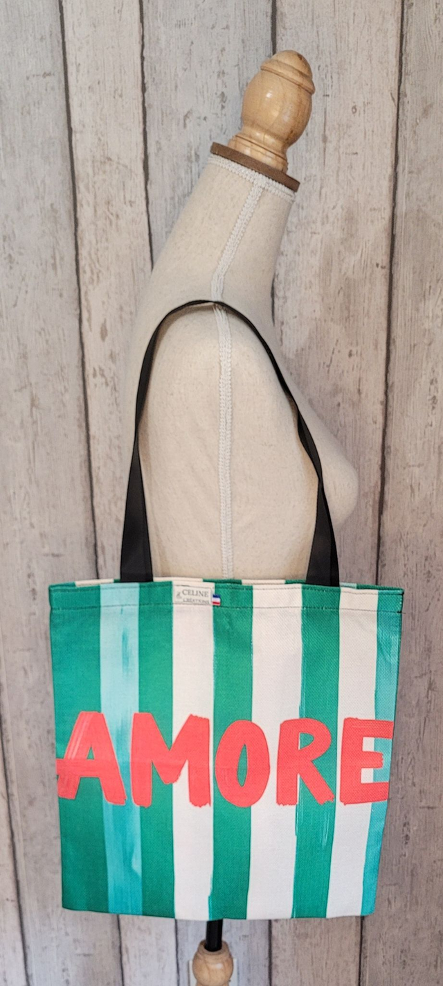 Tote bag rayé Amore