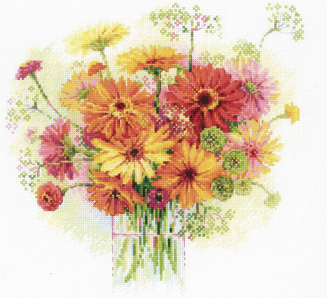 RIOLIS Watercolour Gerberas Counted Cross Stitch Kit