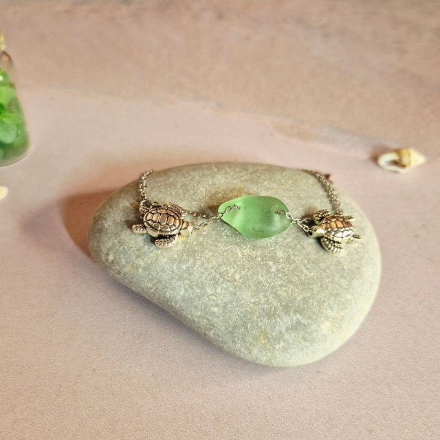 Bracelet fermoir LAGUNA - Verre de mer - Ardore Marina, Calabre