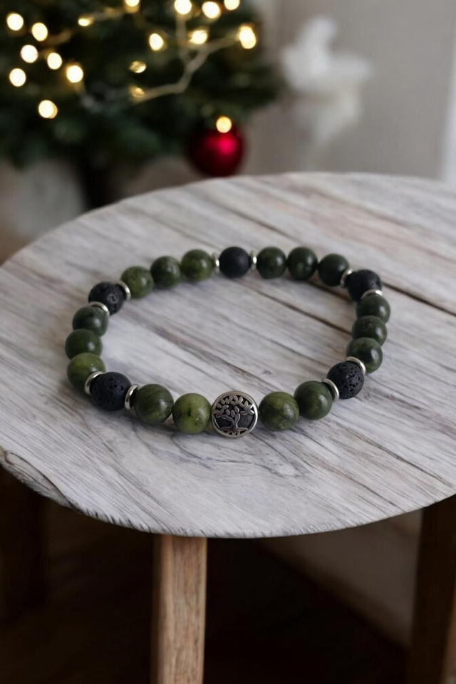 Bracelet Jade néphrite - Pierre de longévité d'honnêteté et de tempérance