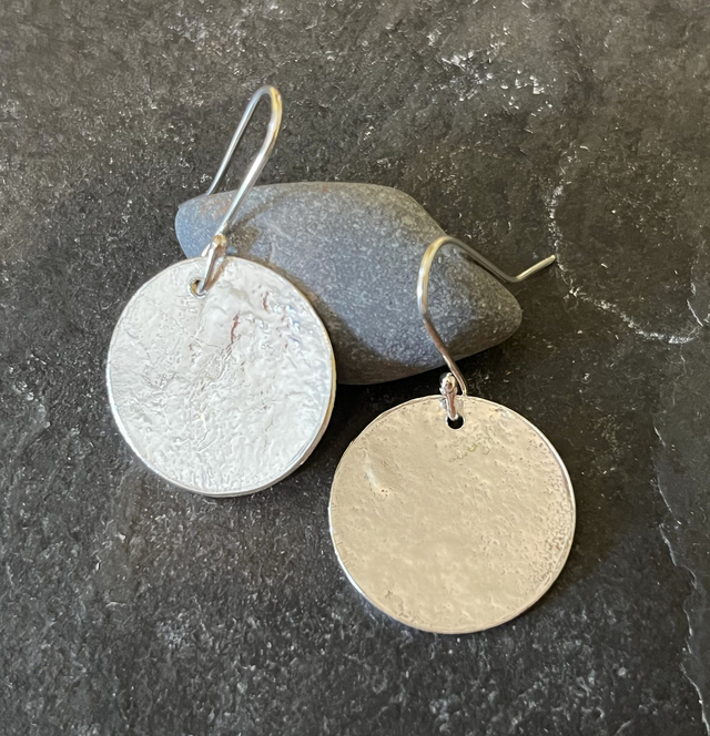 Reticulated Recycled Sterling Silver Earrings - Handmade Drop Earrings