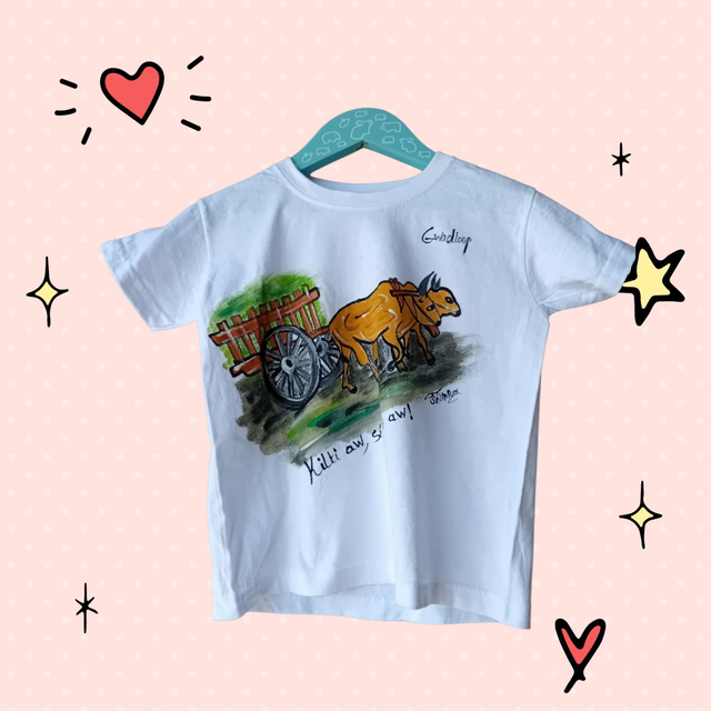 Tee-shirt enfant charrette 