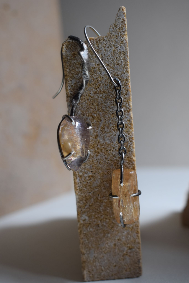 Boucles d’oreilles Topaze Quartz 